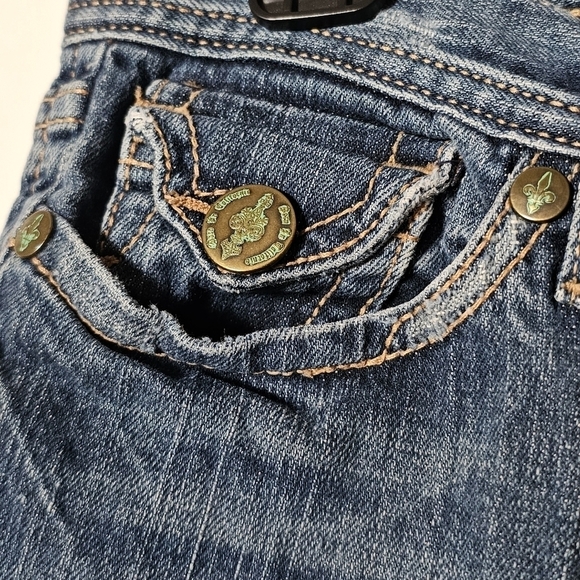 Y2k Born in California mid-rise bootcut embellished pockets women's jeans - Picture 4 of 11